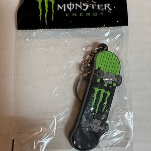 Monster Energy Green and Black Skateboard Keychain